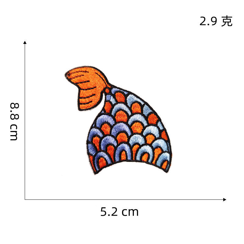 Wholesale Colorful Mermaid Tail Embroidered Patch
